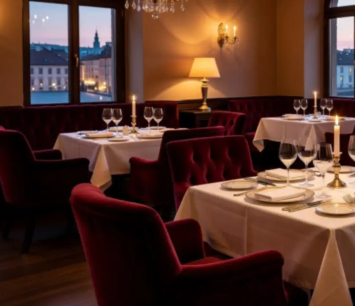 Večerní atmosféra luxusní restaurace Bohe Max