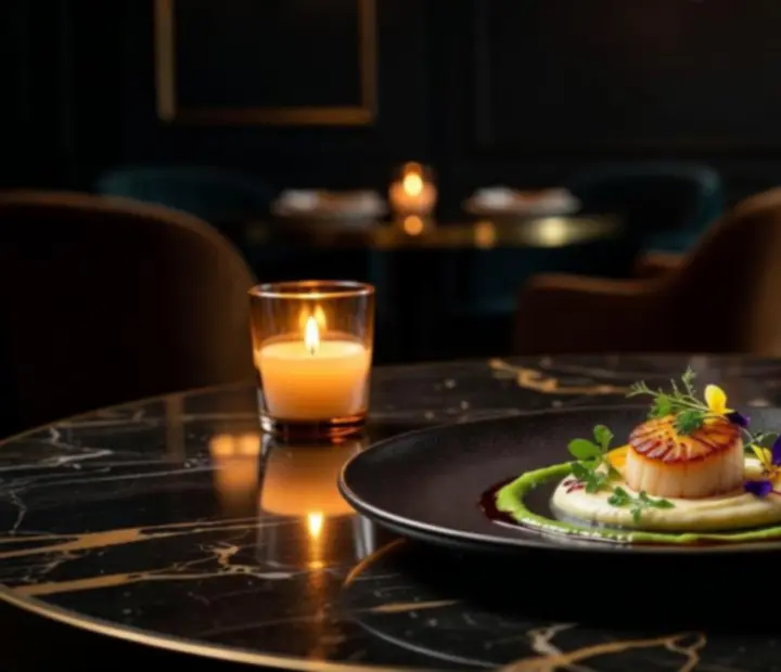 Detail sezónního degustačního menu s fine dining prezentací