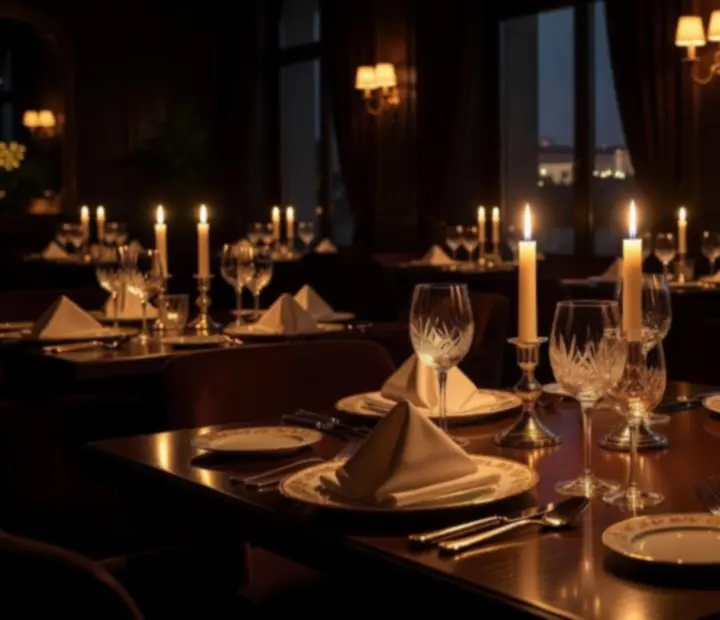 Sezonní menu Bohe Max podávané u svíčkami osvětleného stolu v elegantním interiéru